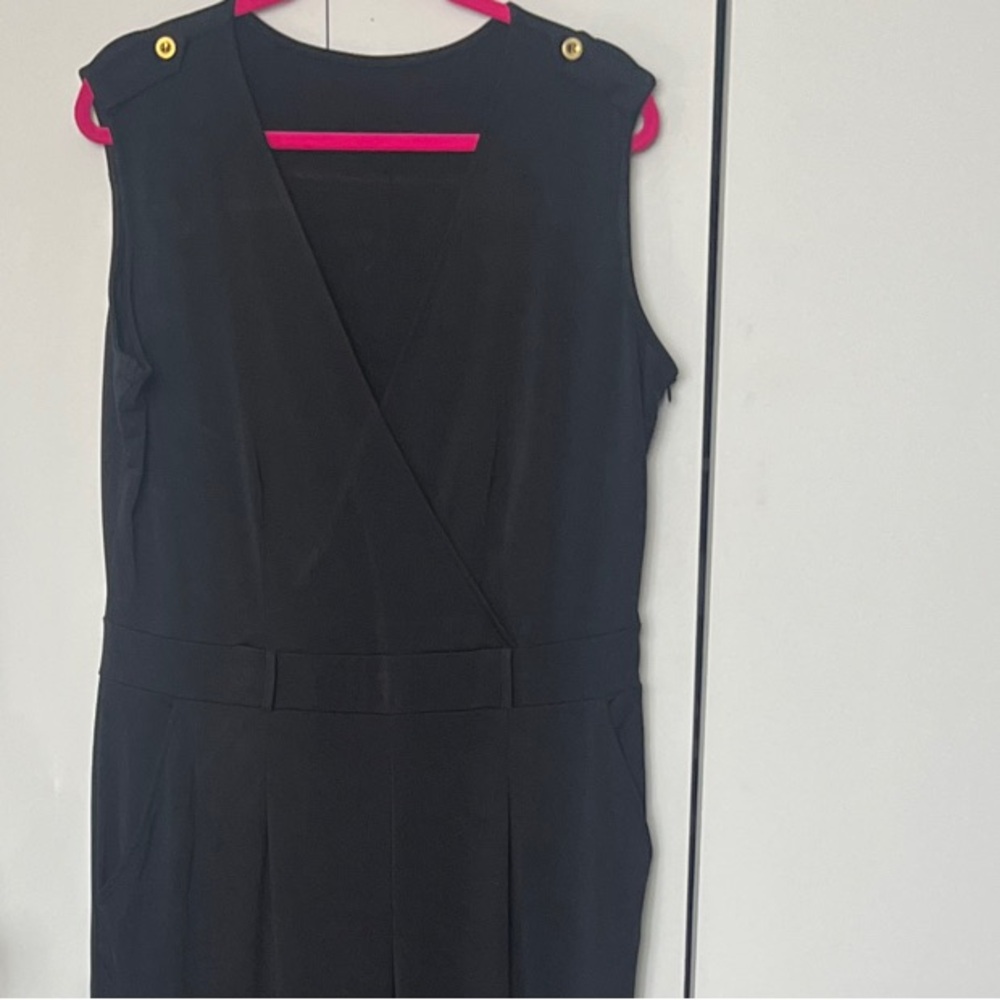 Sleeveless Black Jumpsuit with V-Neck